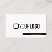 Carte De Visite Simple Modern Black & White - Ajouter QR Code/Logo (Devant)