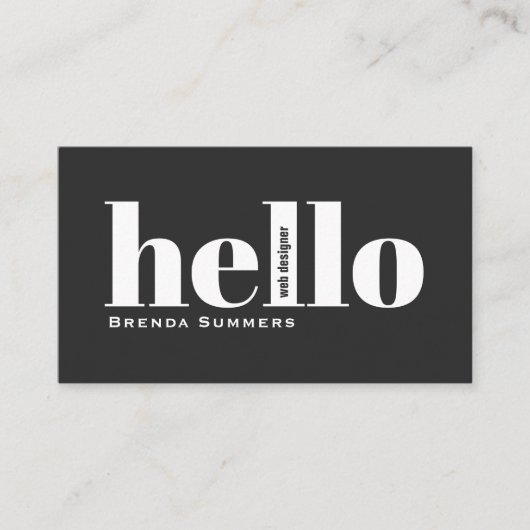 Carte De Visite Simple Modern Black & White Background (Devant)