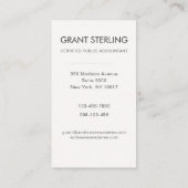 Carte De Visite Simple Modern Certified Public Accountant CPA (Dos)