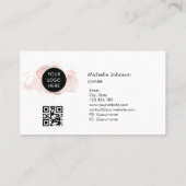 Carte De Visite Simple Modern Feminine Elegant Chic QR code (Dos)