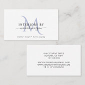 Carte De Visite Simple Modern Interior Designer Script Business  (Devant / Derrière)