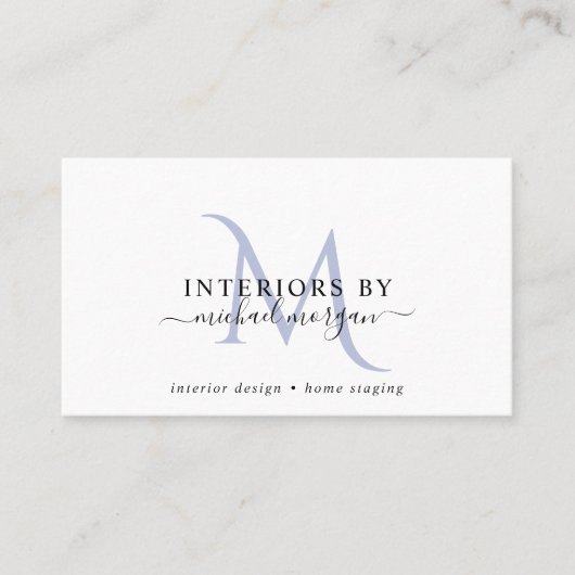 Carte De Visite Simple Modern Interior Designer Script Business  (Devant)