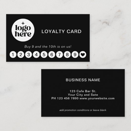 Carte De Visite Simple Modern Logo Business Loyalty Card (Devant / Derrière)
