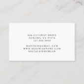 Carte De Visite Simple Modern Makeup Artist Script Monogram (Dos)