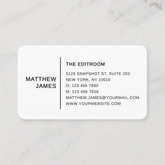 Carte De Visite Simple Modern Minimal Black White QR Code (Devant)