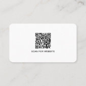 Carte De Visite Simple Modern Minimal Black White QR Code (Dos)