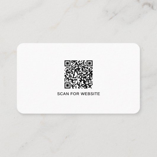 Carte De Visite Simple Modern Minimal Black White QR Code (Dos)