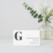 Carte De Visite Simple Modern Minimal Interior Designer Monogram (Debout devant)
