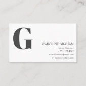 Carte De Visite Simple Modern Minimal Interior Designer Monogram (Devant)