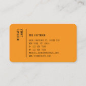 Carte De Visite Simple Modern Minimal Orange QR Code (Devant)