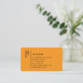 Carte De Visite Simple Modern Minimal Orange QR Code (Debout devant)