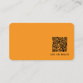 Carte De Visite Simple Modern Minimal Orange QR Code (Dos)