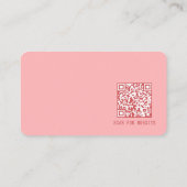 Carte De Visite Simple Modern Minimal Pink QR Code (Dos)