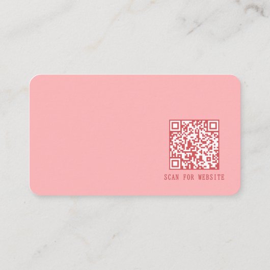 Carte De Visite Simple Modern Minimal Pink QR Code (Dos)