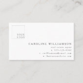 Carte De Visite Simple Modern Minimal Real Estate Agent Logo (Devant)