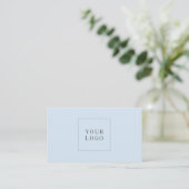 Carte De Visite Simple Modern Minimalistic Blue Professional Logo (Debout devant)
