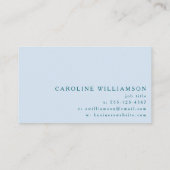 Carte De Visite Simple Modern Minimalistic Blue Professional Logo (Dos)