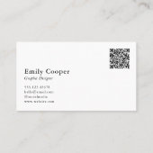 Carte De Visite Simple Modern name définition code QR personnalisé (Dos)
