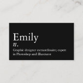 Carte De Visite Simple Modern name définition code QR personnalisé (Devant)