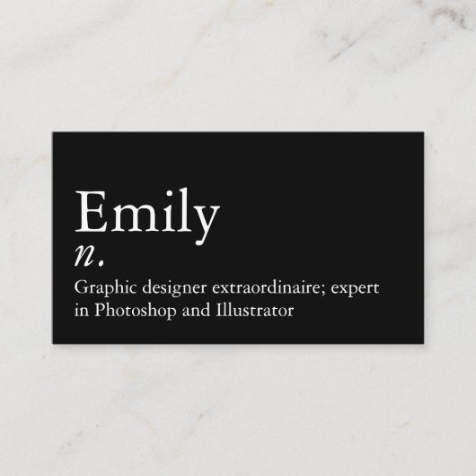 Carte De Visite Simple Modern name définition code QR personnalisé (Devant)