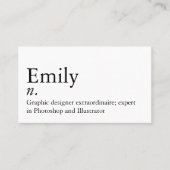 Carte De Visite Simple Modern name définition code QR personnalisé (Devant)