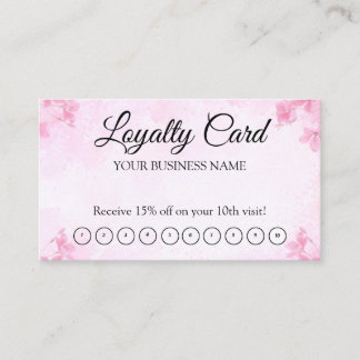 Carte De Visite Simple Modern Pink Loyalty QR Code