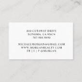 Carte De Visite Simple Modern Realtor Script Monogram (Dos)