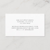 Carte De Visite Simple Modern Therapist Script Monogram (Dos)