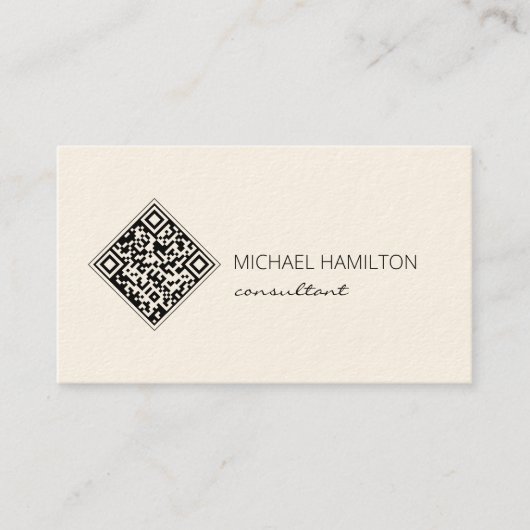 Carte de visite simple moderne avec QR Code (Devant)