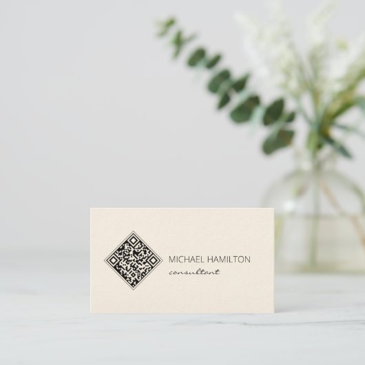 Carte de visite simple moderne avec QR Code (Debout devant)