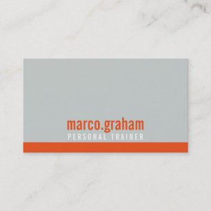 Carte De Visite SIMPLE MODERNE BANDE cool bold masculin gris orang