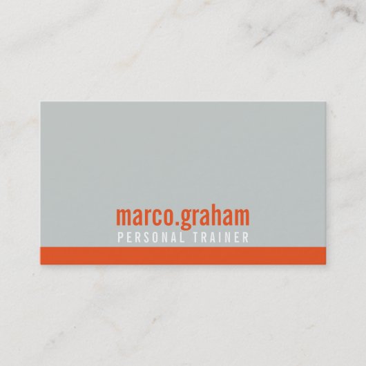 Carte De Visite SIMPLE MODERNE BANDE cool bold masculin gris orang (Devant)