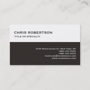 Carte de visite simple moderne beige foncé blanc