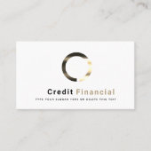 Carte De Visite Simple moderne Black Gold Crédit professionnel Pho (Devant)