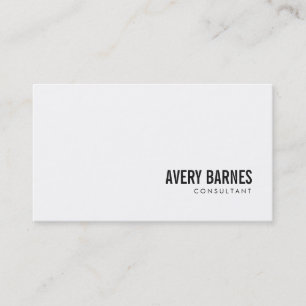 Carte De Visite Simple moderne blanc professionnel
