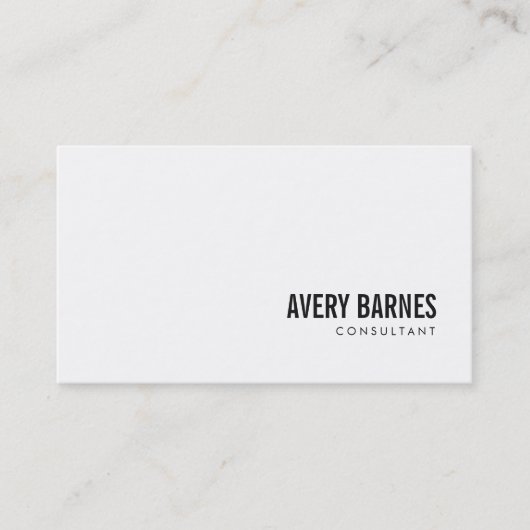 Carte De Visite Simple moderne blanc professionnel (Devant)