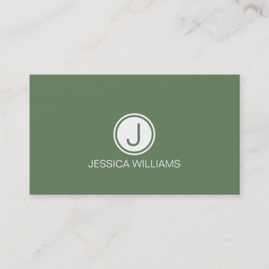Carte De Visite Simple moderne blanc & Sage-Green SEO SpecialisT (Devant)