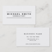 Carte De Visite Simple moderne blanc simple élégant professionnel (Devant / Derrière)