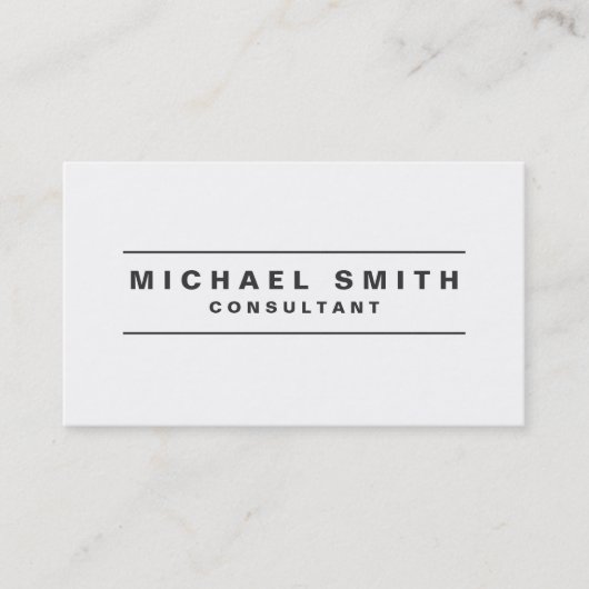 Carte De Visite Simple moderne blanc simple élégant professionnel (Devant)