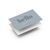 Carte De Visite Simple moderne bleu gris et blanc réversible