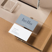 Carte De Visite Simple moderne bleu gris et blanc réversible