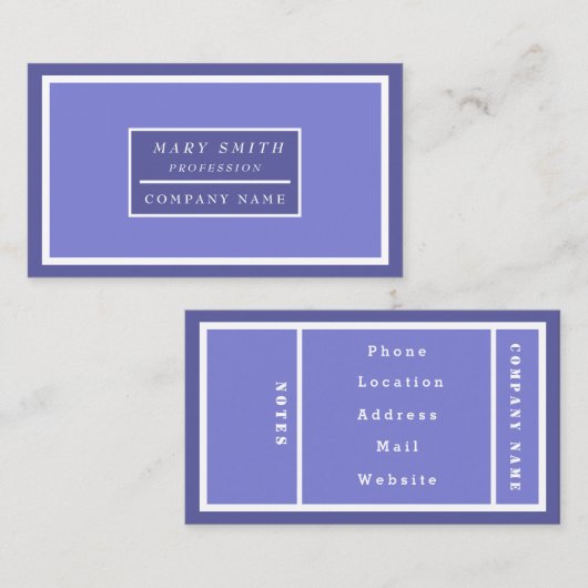 Carte De Visite Simple Moderne Bleu Irlandais (Devant / Derrière)