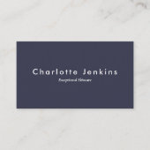 Carte De Visite Simple moderne bleu marine (Devant)