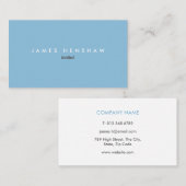 Carte De Visite Simple Moderne Bleu Professionnel (Devant / Derrière)