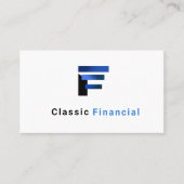 Carte De Visite Simple moderne Blue Financial Photo Professionnel (Devant)