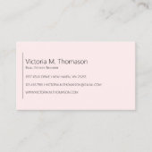 Carte De Visite Simple moderne Blush Pink Immobilier Professionnel (Devant)