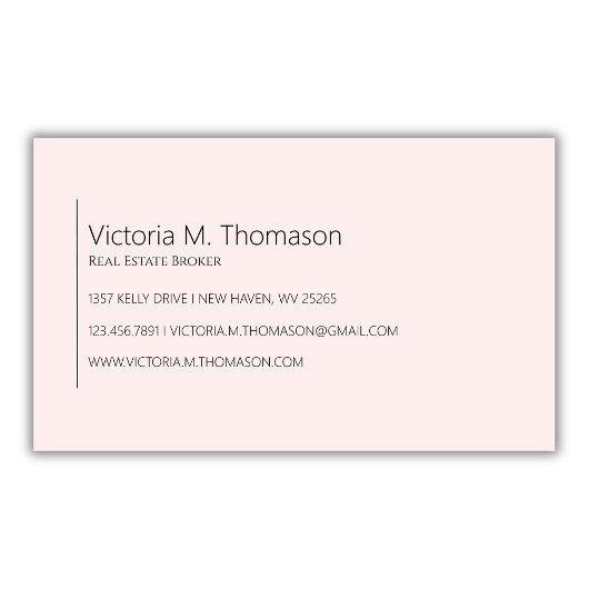 Carte De Visite Simple moderne Blush Pink Immobilier Professionnel