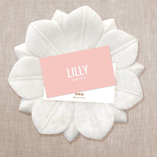 Carte De Visite Simple moderne Blush rose Beauté Professionnel