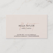 Carte De Visite Simple moderne Blush rose Monogramme féminin Logo (Devant)