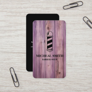 Carte De Visite Simple Moderne Boutique de Coiffeur en Bois Rustiq